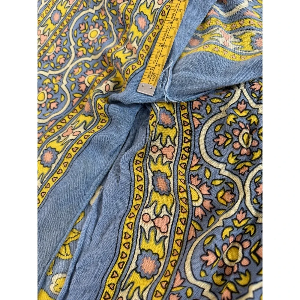Free People Floral Paisley Kimono Cardigan Boho Open Front Rayon One Size